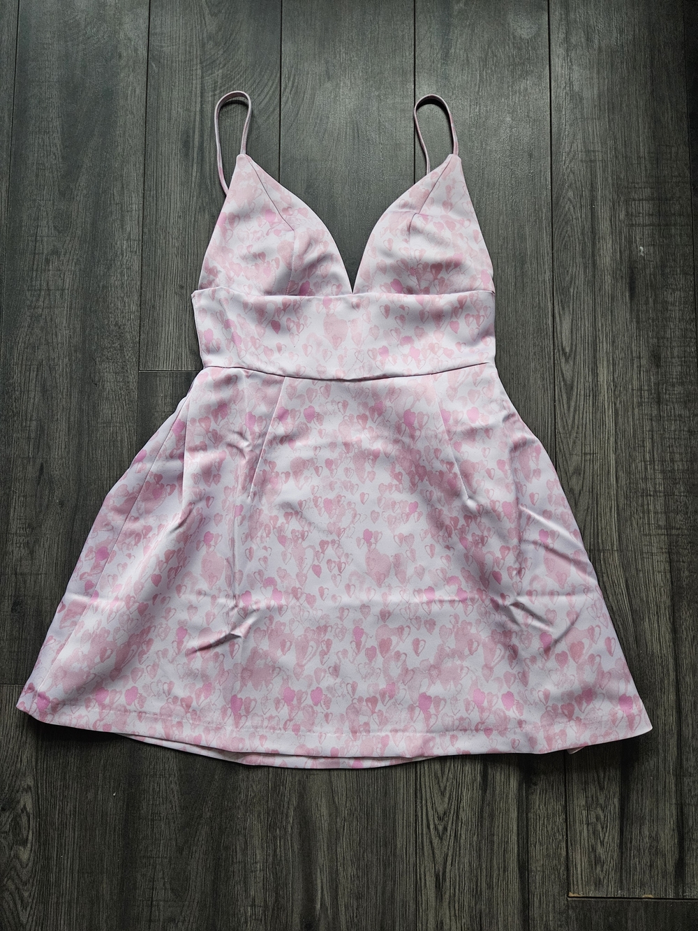 Urban Outfitters Pink Heart Print Mini Dress Size XS